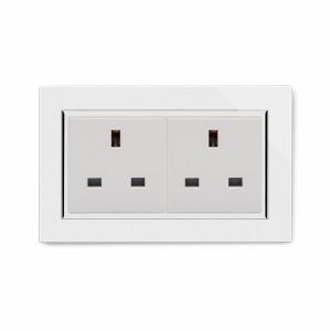 Crystal CT 13A Double Plug Unswitched Socket White